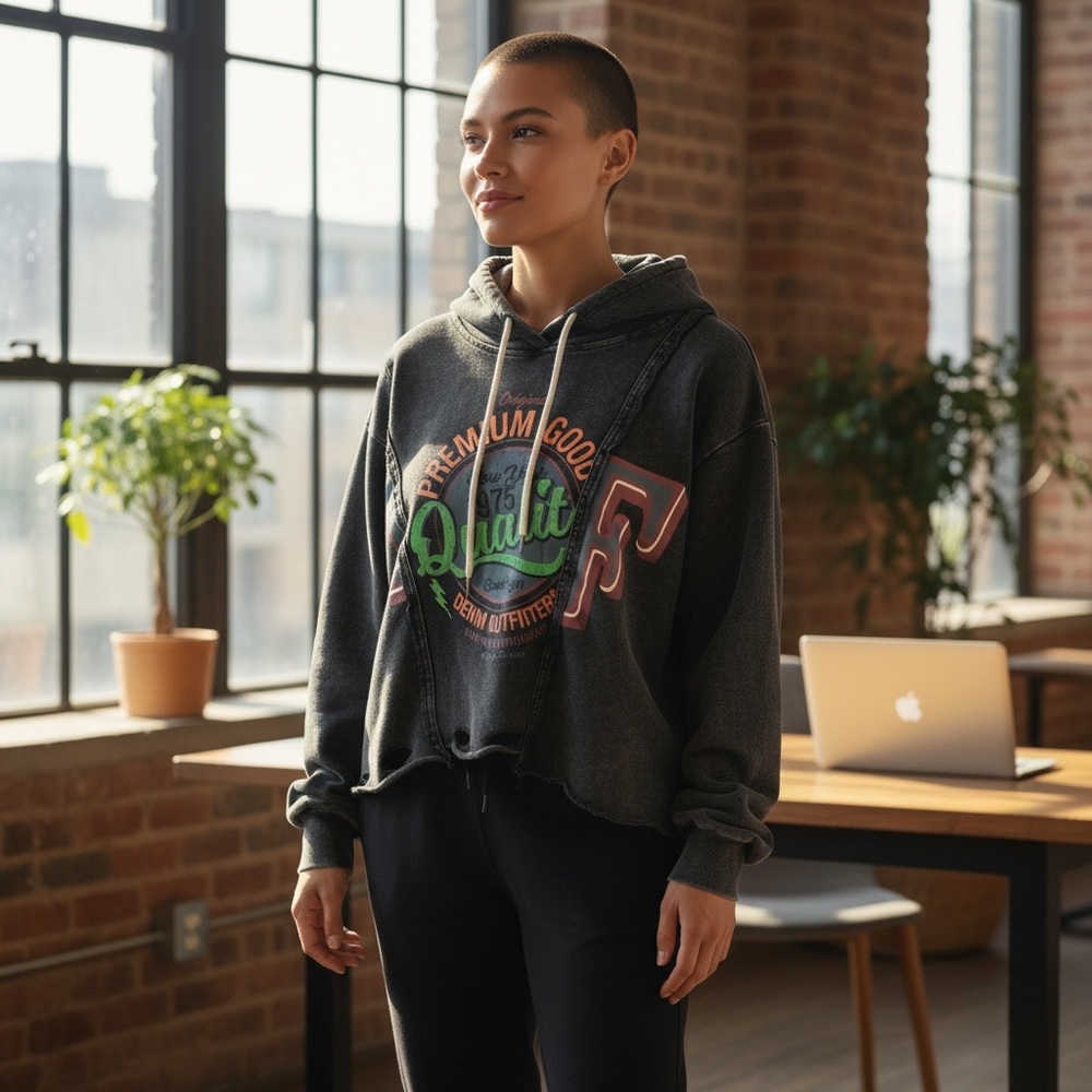 Distressed Grunge Baggy Hoodie